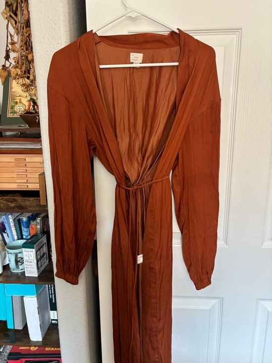 a new day Rust Open-Front Duster Robe - Picture 2 of 3